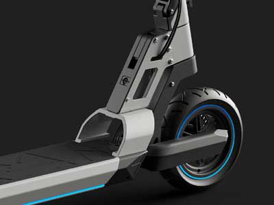 La partie avant de la trottinette électrique